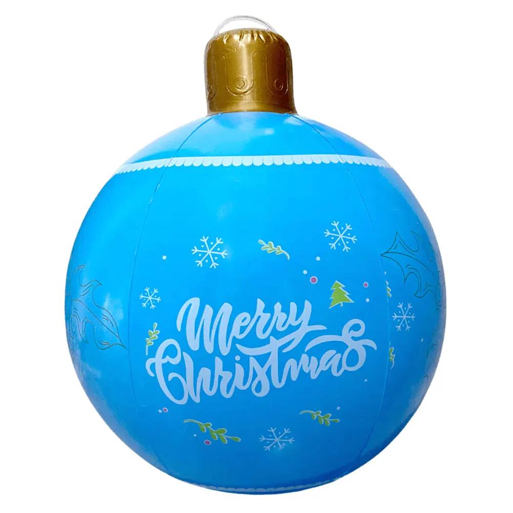PVC Inflatable Christmas Ball Garden Decoration Ornaments Ball 60CM Xmas New Years Party Atmosphere Ball Yard Lawn Porch Decor
