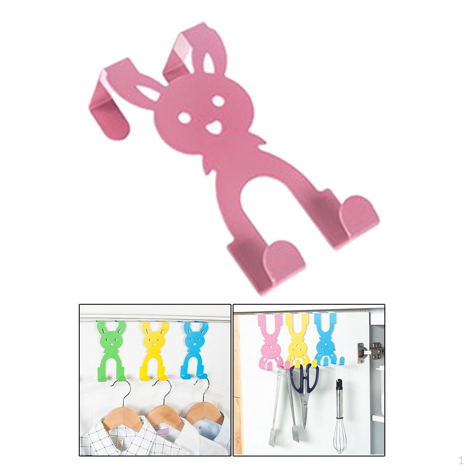 Double Hooks Hanger Over Door Hook No Shape Coat Iron Heavy Duty розовый