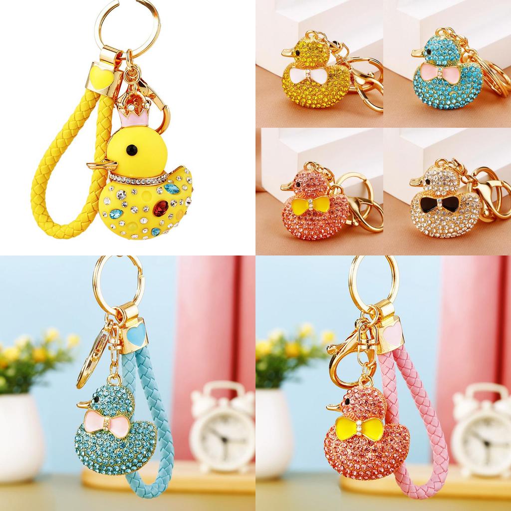 Charming Full Diamond Yellow Duck Keychain Cute Gift For Birthdays And Celebrations