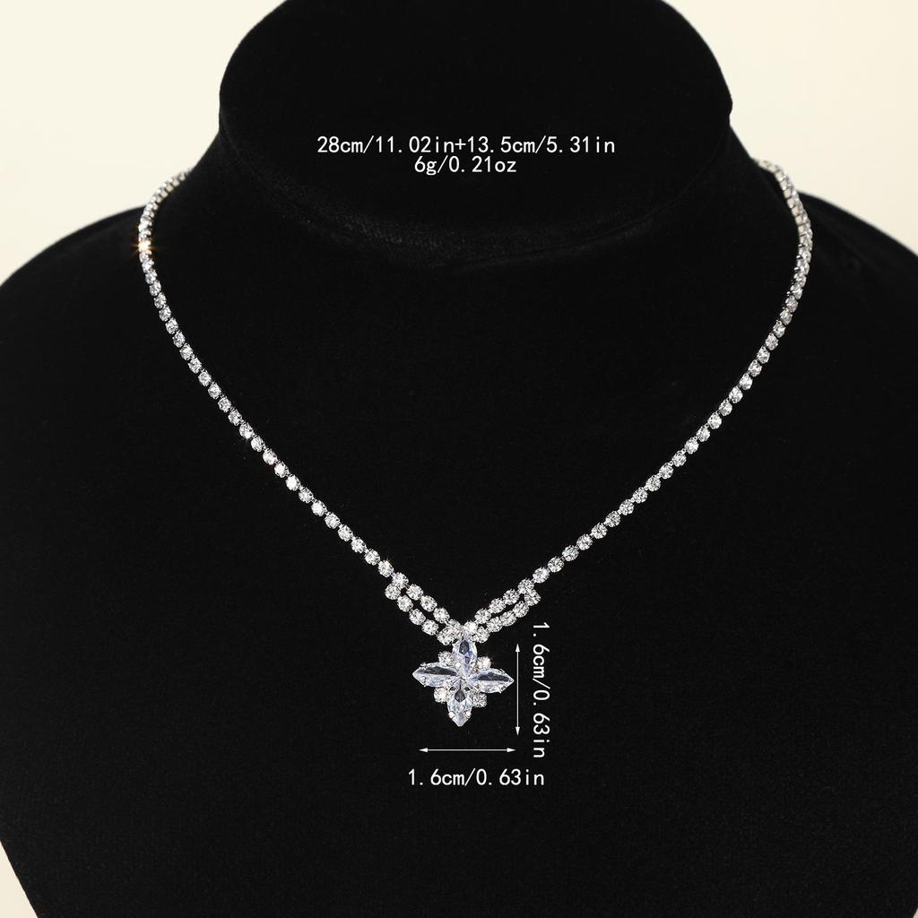 Hot Selling Bridal Necklace - Water Drop Zirconia Design with Diamond-Inlaid Details