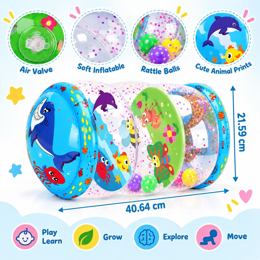 Inflatable Baby Crawling Training Roller, Plastic Support Roller to Help Infants Learn to Crawl
