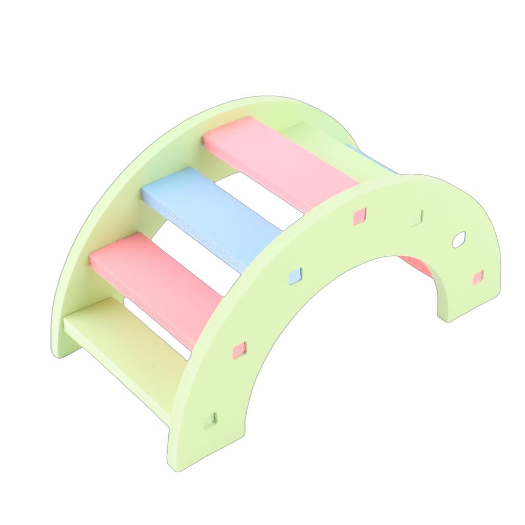 Wooden Hamster Play Bridge Toys   Seesaw Activity Cage for Pet Guinea   Mice Pink