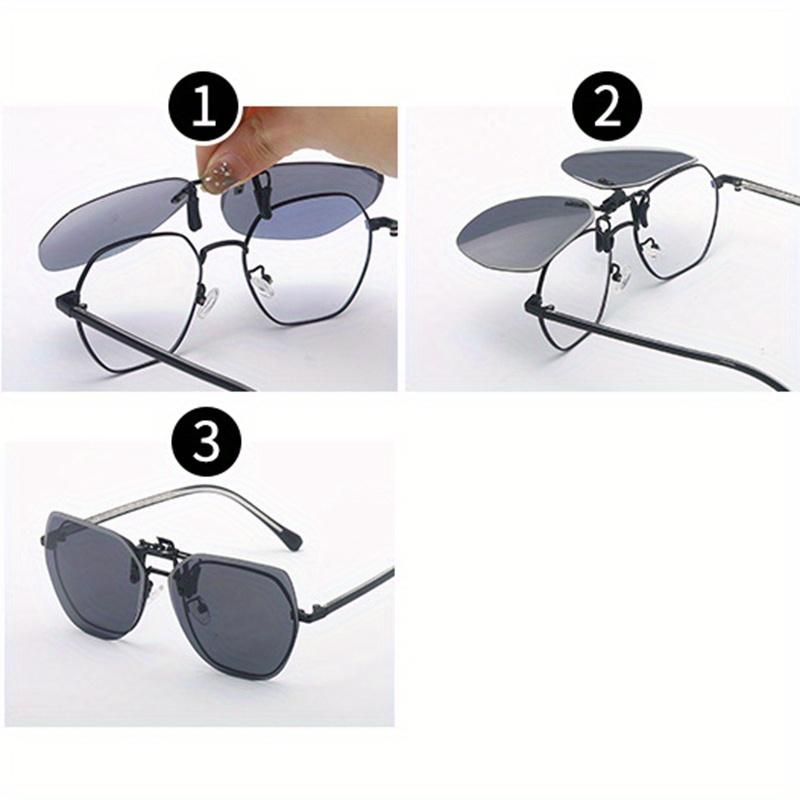 Non-polarized Men Driving Clip on Sunglasses Women Square Night Vision Yellow Glasses with Clips Unisex