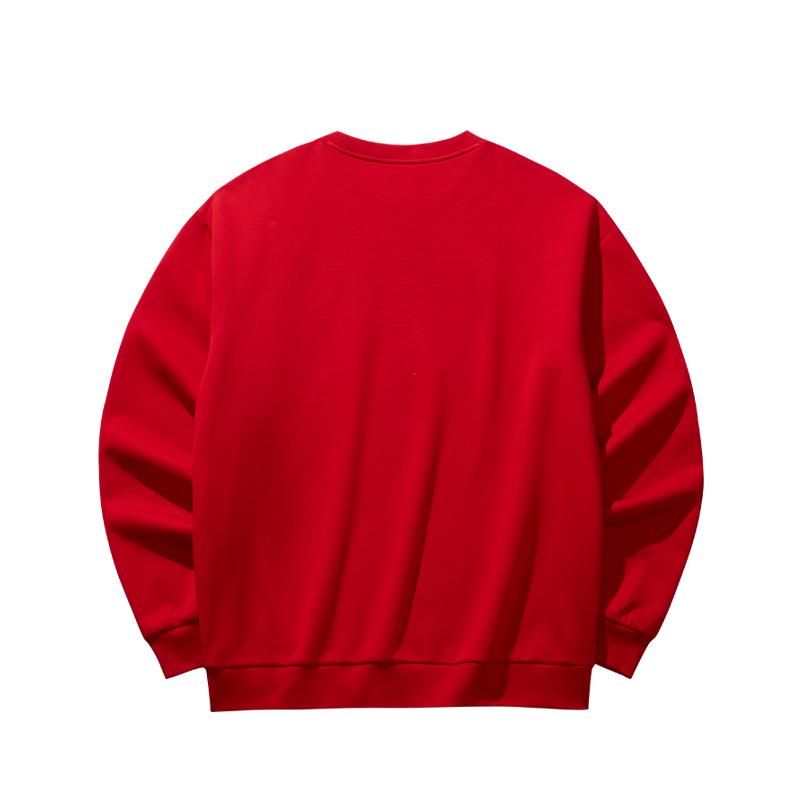 Anta Fleece Trendy Casual Sports Pullover Hoodie Unisex hoodies Deep-Red 972618704N-6