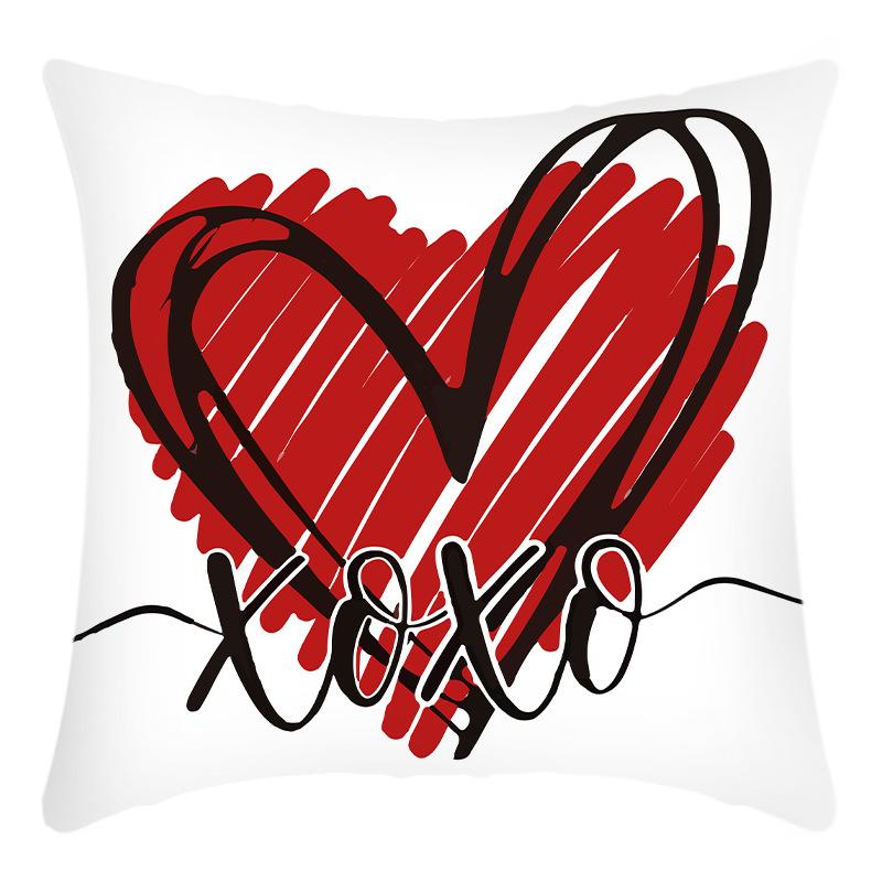 Neue Valentinstag Leinen Kurzer Plüsch Kissenbezug Kissen Auto Sofa Kissen Kissenbezug