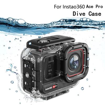 60M Dive Case Waterproof Housing for Insta360 Ace Pro Protective Cover Shell for Insta360 Ace Pro Sports Camera Accessories