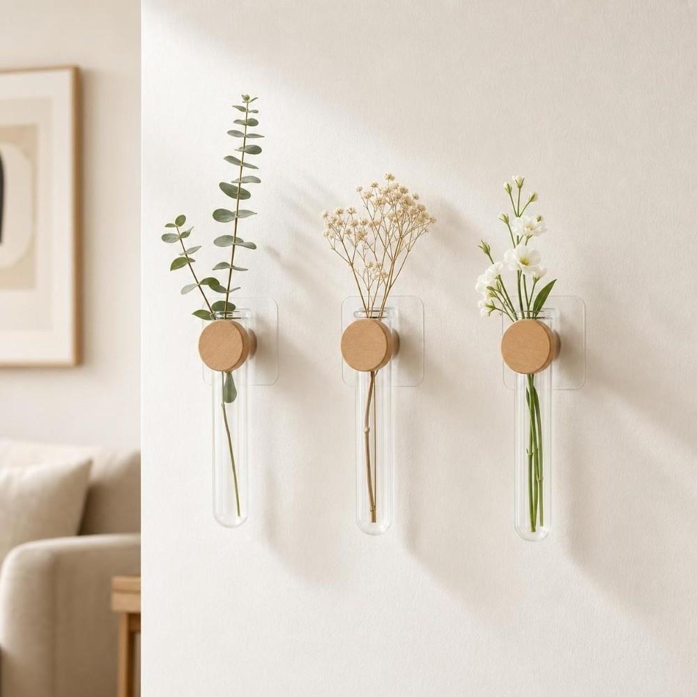 Vase Wall Mounted Planter Home Ornaments Flower Pot Hydroponic Planter Shelf Living Room