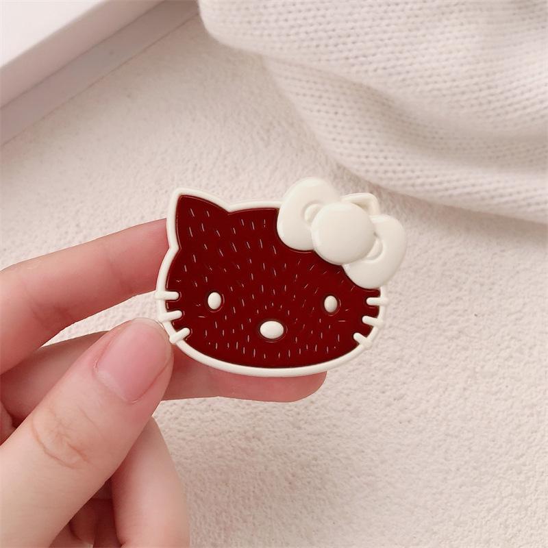 Ankola Red Bowknot Kitten Hair Clip for Girls - Sweet Hairpin Accessory