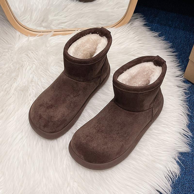 Thick-soled Snow Boots Women's New Winter Velvet Short Boots Non-slip Velvet Warm Bread Cotton Shoes
