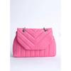 Damen gesteppte Umhängetasche mit Nahtdetails Rosa ( Fuchsie