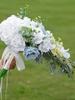 Buchete de mireasă artificiale Buchet de mireasă Buchete de mireasă în cascadă pentru mireasă pentru ceremonie de nuntă și decor aniversare de Ziua Îndrăgostiților