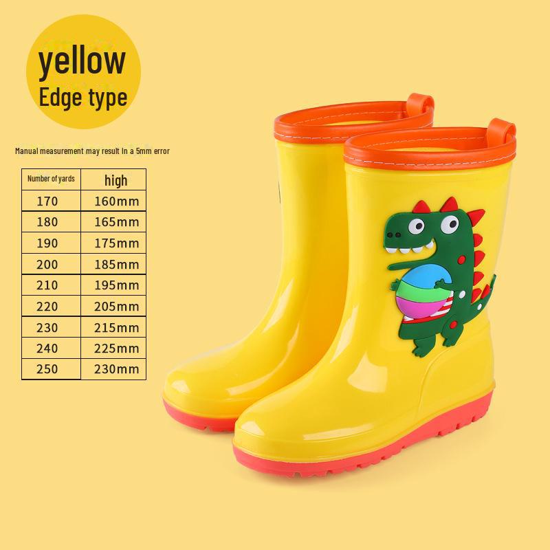 "Dinosaur Kids' Mid-Tube Rain Boots for Boys and Girls"