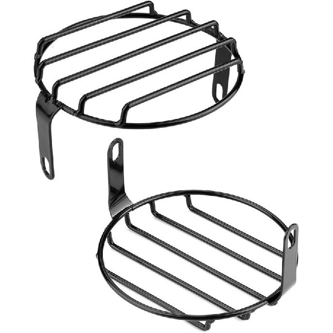 Acouto 5.75inch Black Retro Motorcycle Headlight Grill Round Cover Mask for Headlight Grill Motor