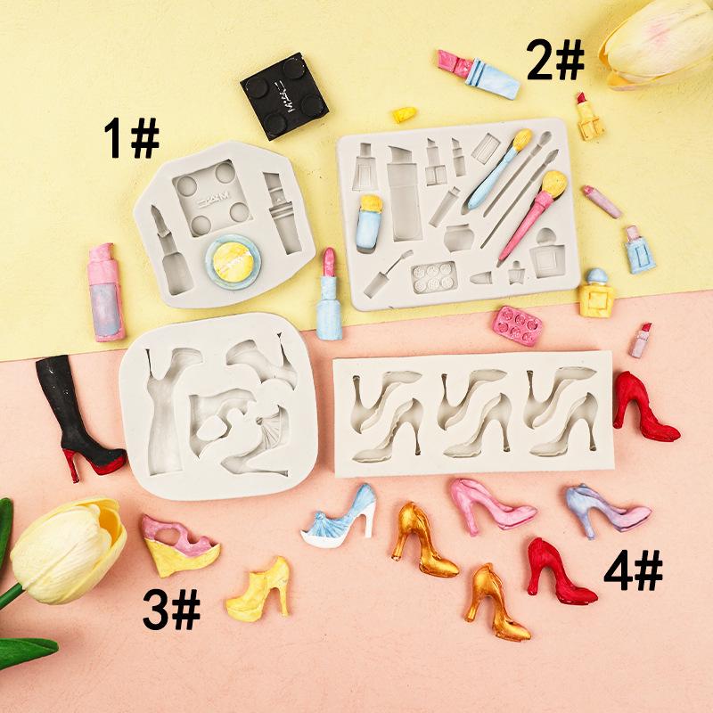 DIY High Heel Mold for Lipstick, Eyeshadow, Brush, Blush, Chocolate, Fondant & Clay