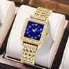 Fashionable Digital Square Watch Set, Fully Diamond Ladies' Watches, Women's Watches, Quartz Watches