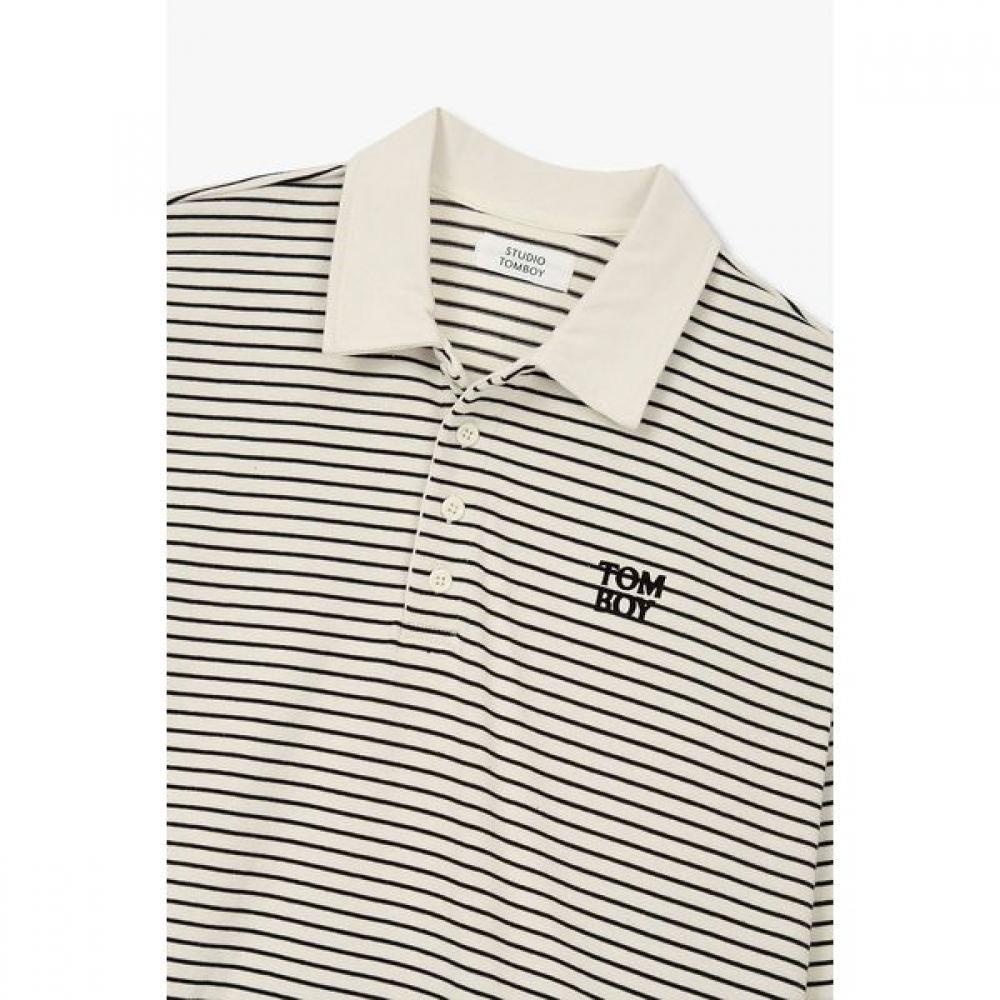 STUDIO TOMBOY STripe Logo Collar T shirT 9176422981ar
