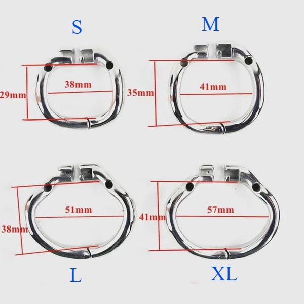 Male Stainless Steel Chastity Cage with Arc-Shaped Rings