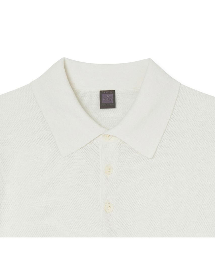 IOLO Pk Textured Linen Half Collar_White