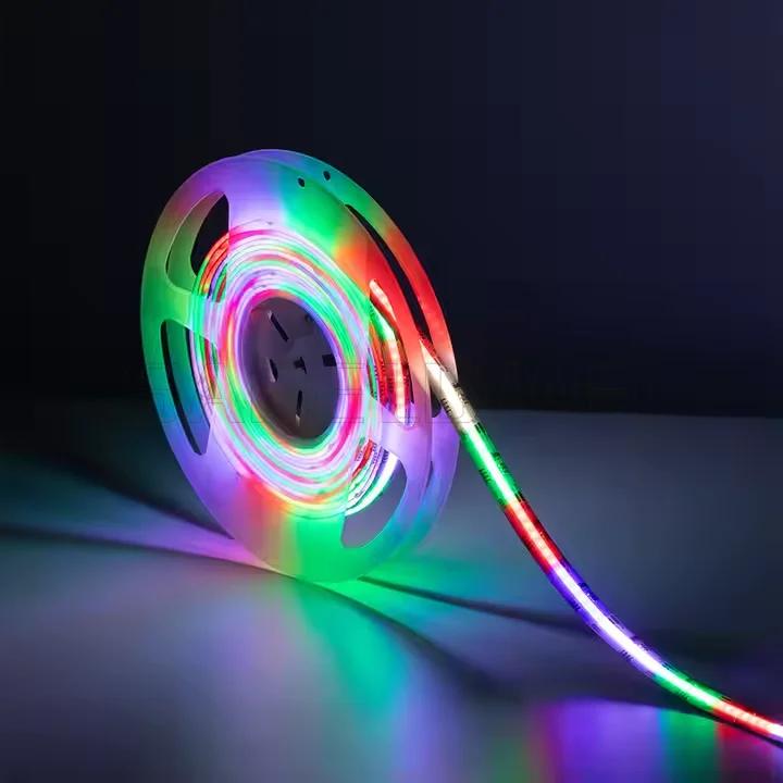 

Full Color DC12V 24V Flexible Pixel LED Tape 576LEDs 10mm FOB COB SPI RGBIC IP20 LED Strip Light WS2811 Addressable for GameRoom DC24V&5m
