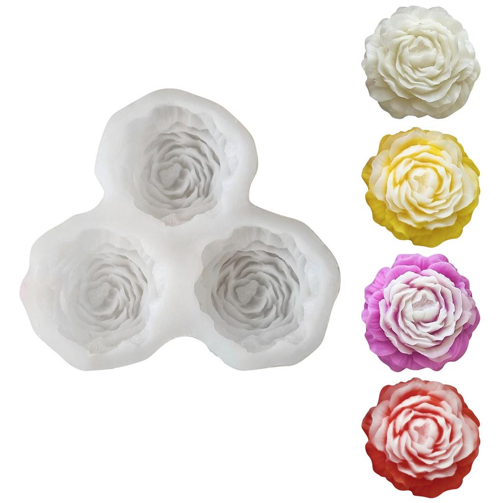 Easy to Clean Silicone Candle Mold Flower Soap Molds Peony Flower Shape Resin Project Moulds Silicone Texture for Candle