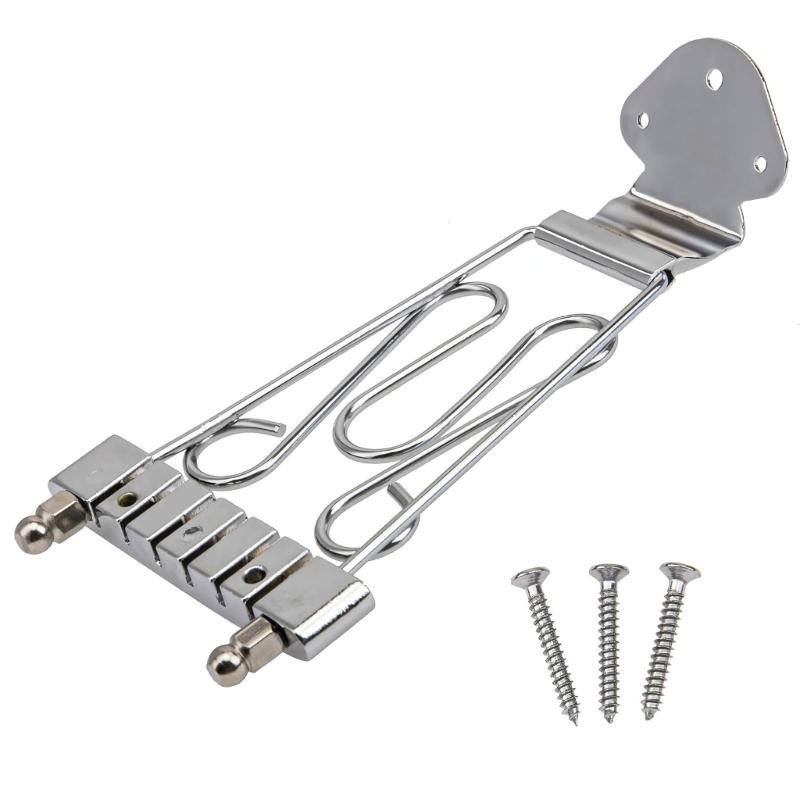 Alloy Electric Guitar Bridge with Smooth Finishs Metal Tailpiece for Stable Tuning and Reduced String Breakage