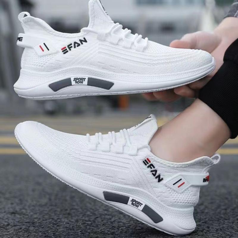 New Breathable White Mesh Sports Shoes, Lightweight and Casual Soft-soled Anti-slip and Anti-odor Running Shoes