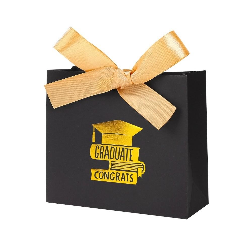 

10Pcs Gilded Pattern Graduation Candy Box Black Graduation Gift Box Commencement Ceremony Style 2
