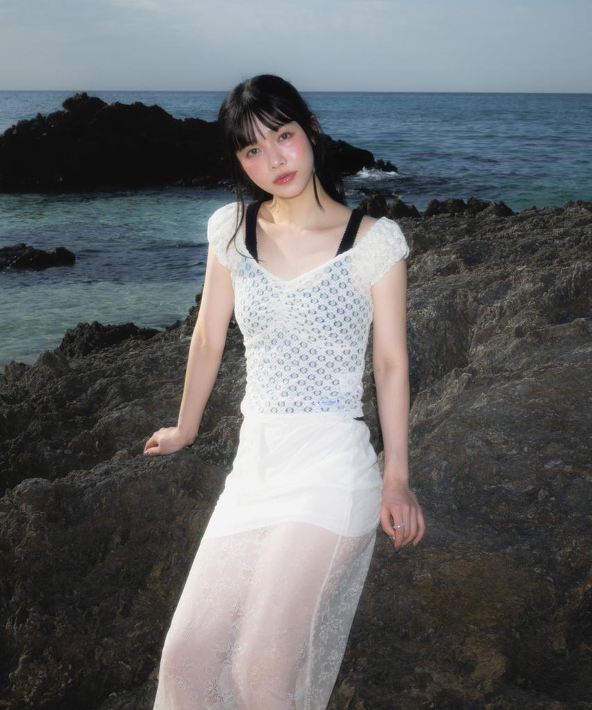 ROSEFRANTZ Lace Lowrise Long Skirt [Cream]