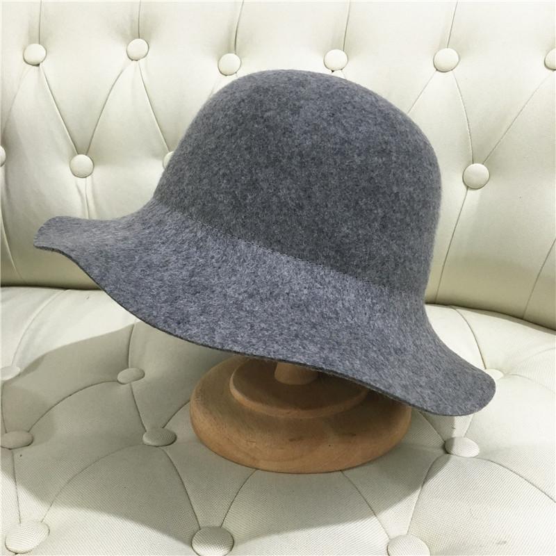 NEW Fedora Hat Women's Autumn Wave Curled English Retro Versatile Fisherman Hat Fashion Hepburn Woolen Top Hat