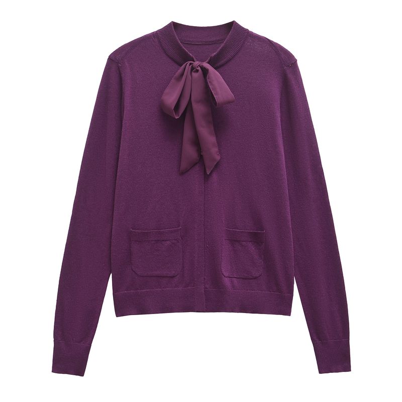 Zab Autumn New Women's Clothing Fashion Style French Design Bowknot Decoration Wool and Alpaca Blended Outwear