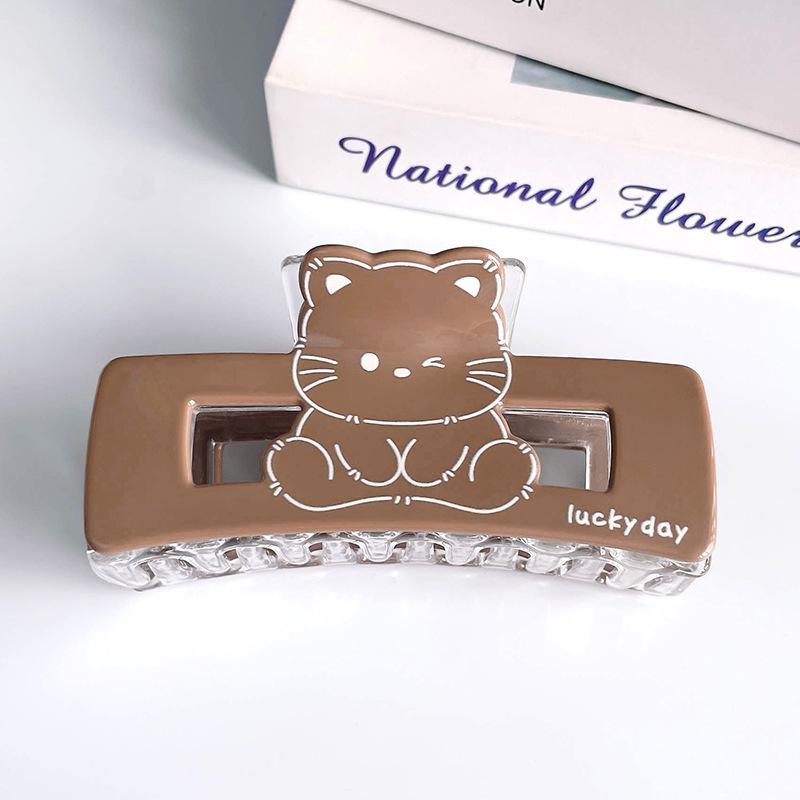 

1 шт. Новый животный котенок квадратный большой зажим для волос, милая девушка высокого класса, зажим-акула на затылке, зажим для волос из уксусной кислоты