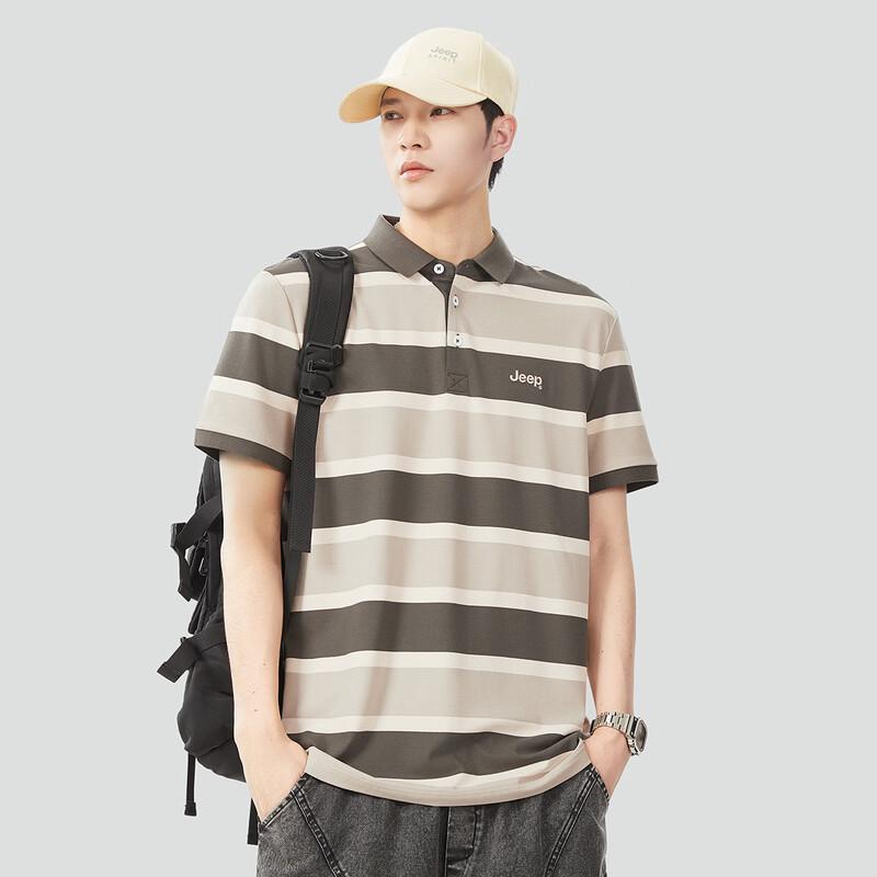 Jeep Men's Striped Short-Sleeve Polo Shirt