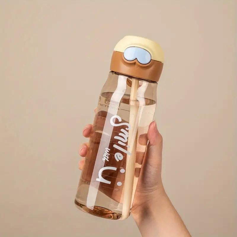 

1pc 480ml Leakproof Transparent Water Cup for Outdoor Activities - 16oz/20.3oz Portable Anti-drop Bottle коричневый