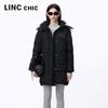 Jinyujie Women's Mid-Length Loose Fit Duck Down Jacket