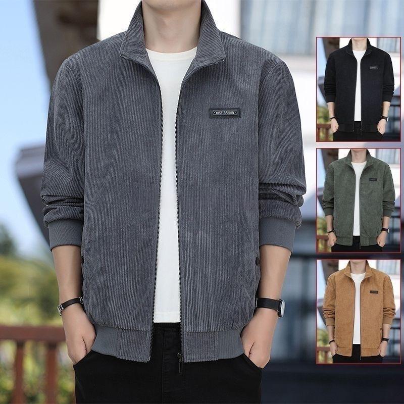 

Men s Retro Lapel Jacket - Spring/Autumn 2025 Casual Loose Coat for Young and Middle-aged XL, 60-70 kg