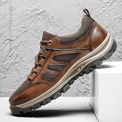 Wiosenne i letnie buty męskie Buty sportowe na świeżym powietrzu Oddychające skórzane buty dla taty Męskie buty skórzane na co dzień ze skóry bydlęcej Mokasyny