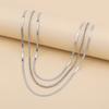 Women European Simple Multi-Layer Snake Bone Choker Retro Punk Metal Style Jewelry Minimalist Geometric Temperament Necklace