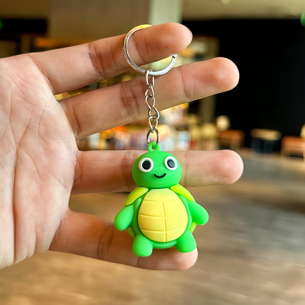 Creative Cartoon Animal Series Keychain Pendant, Soft PVC, Cute Sea Turtle Bag Accessory, Exquisite Gift
