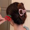 Cute Little Bear Pink Cat Hair Clips Hollowed-out Metal Girls' High School Ponytail Clips Cherry Headwear Hair Accessory Clips
