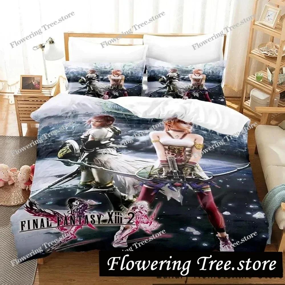 3D Print Anime Game FINAL FANTASY XIII-2 Bedding Set Boys Girls Twin Queen King Size Duvet Cover Pillowcase Bed boys Adult029963