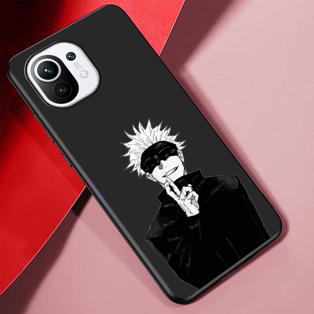 Jujutsu Kaisen Case for Xiaomi 12S Ultra 12 Pro Mi 11 Lite 12X 9T Note 10 10T 9 SE Phone Casing Anime Cover Silicone Black Soft