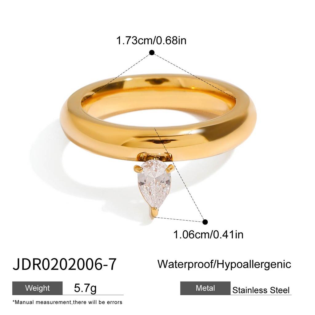 Youthway Zirconia Pearl Shiny Stainless Steel Charm Ring Waterproof High Quality Texture Jewelry Party Gift