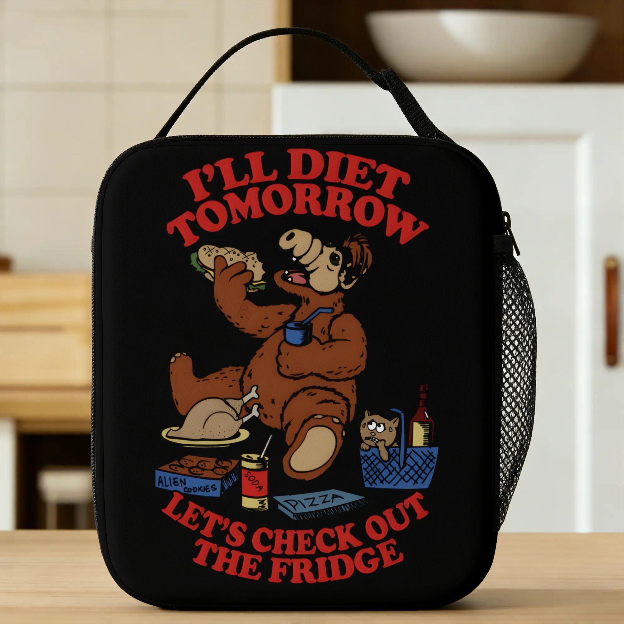 ALF Alien Life Form Lunch Bag Office Lunch Box For Adult Fashion Print Thermal Lunch Bags Oxford Portable Insulated Cooler Bag One Size