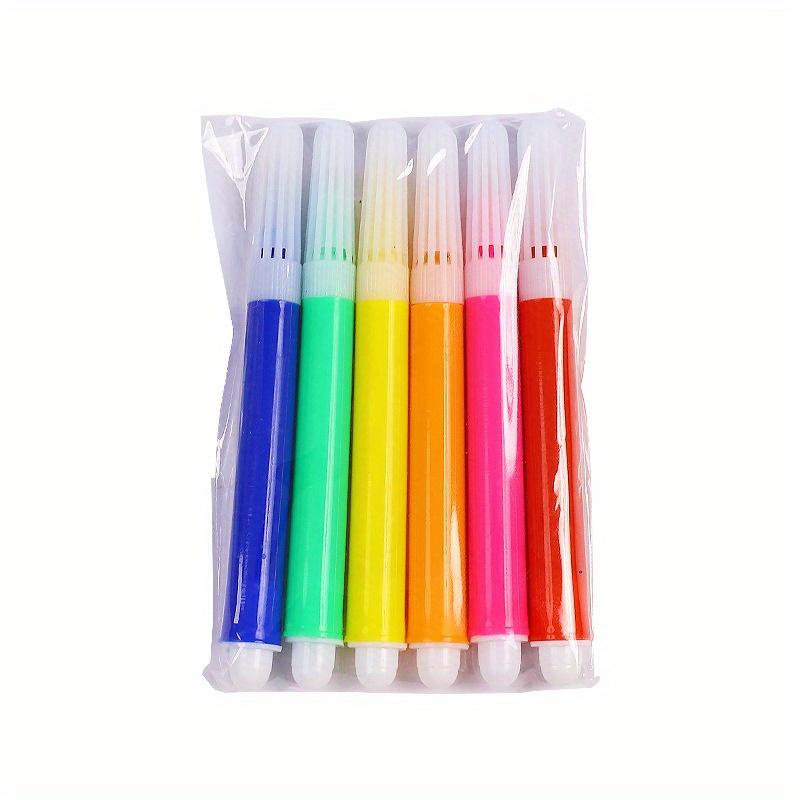 8Packs Markers 6-Color Washable Water Pens, Erasable Whiteboard Markers for Coloring & Art Painting, Perfect School ZSY