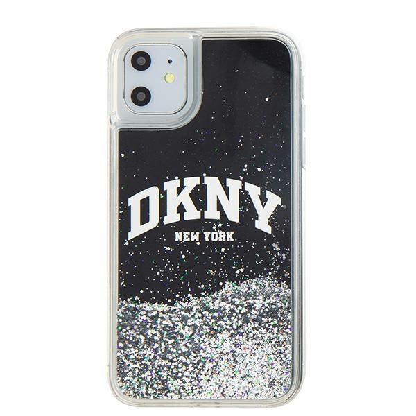 Dkny Dkhcn61Lbnaek Iphone 11 / Xr 6.1Czarny/Black Twarde Etui Płynny Brokat Duże Logo
