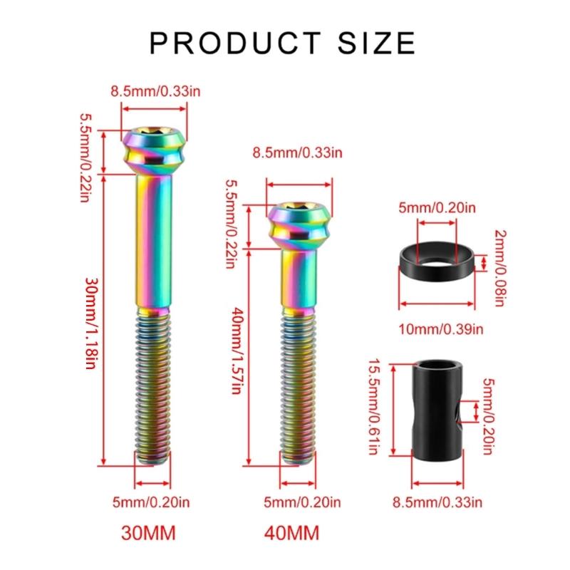 Bicycles Seatpost Fastening Screw Titaniums Alloy Seatpost Screw 5x30/40mm Cycling Seatpost Fixed Bolts Round Head Screw