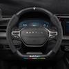Suede Carbon Fiber Genuine Leather Steering Wheel Cover for Baojun RS3 RM5 E200 RS5 E300 Valli