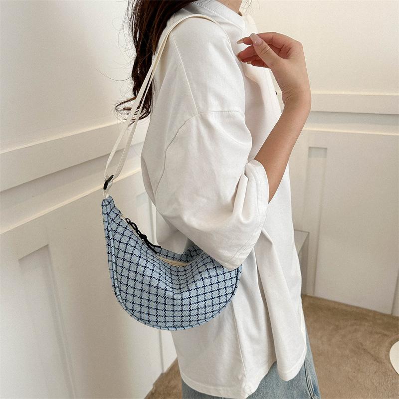 Plaid Trend Casual 2025 New Autumn New Fashion Personality Simple One Shoulder Crossbody Dumpling Women's Bag