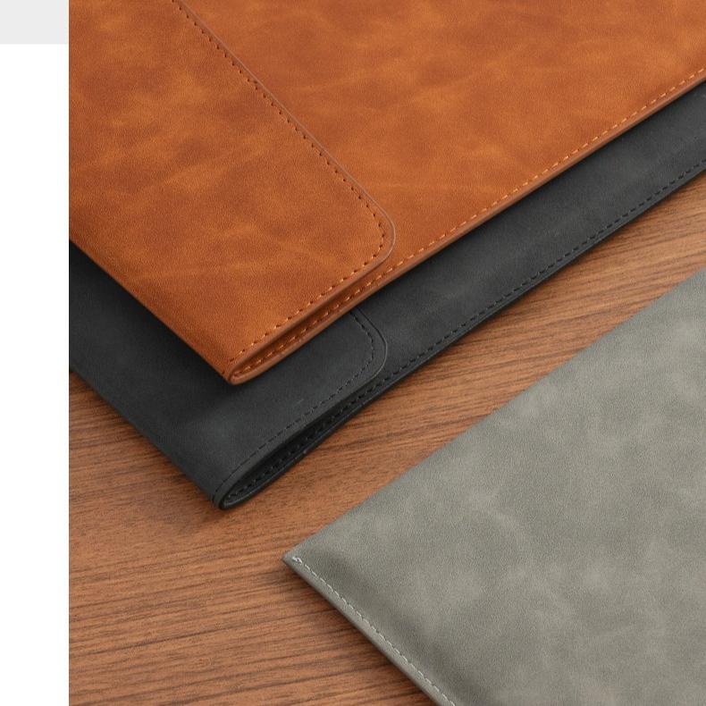 A4 File Bag Storage Bag, Large Capacity, Double-layer Data File Bag, Laptop Leather Protective Cover