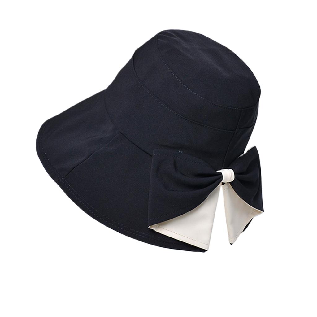 Women's Fashion Bowknot Big Brim Sun Visor Bucket Hat